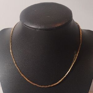 Vintage Coro 15" Serpentine Gold Tone Choker Necklace